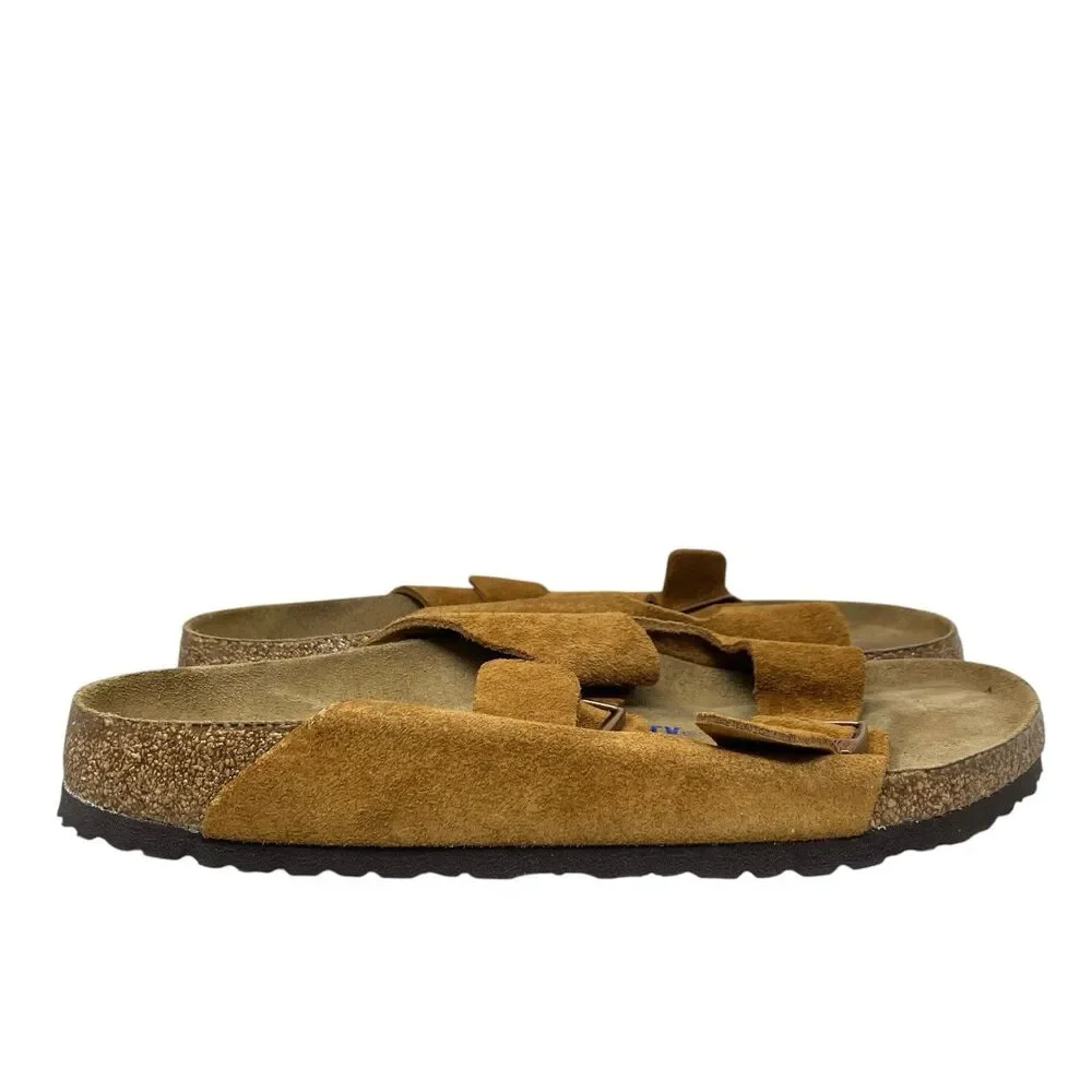 Birkenstock Arizona Mens 11 Cognac Brown Suede Leather Sandals Comfort‎ EU 44